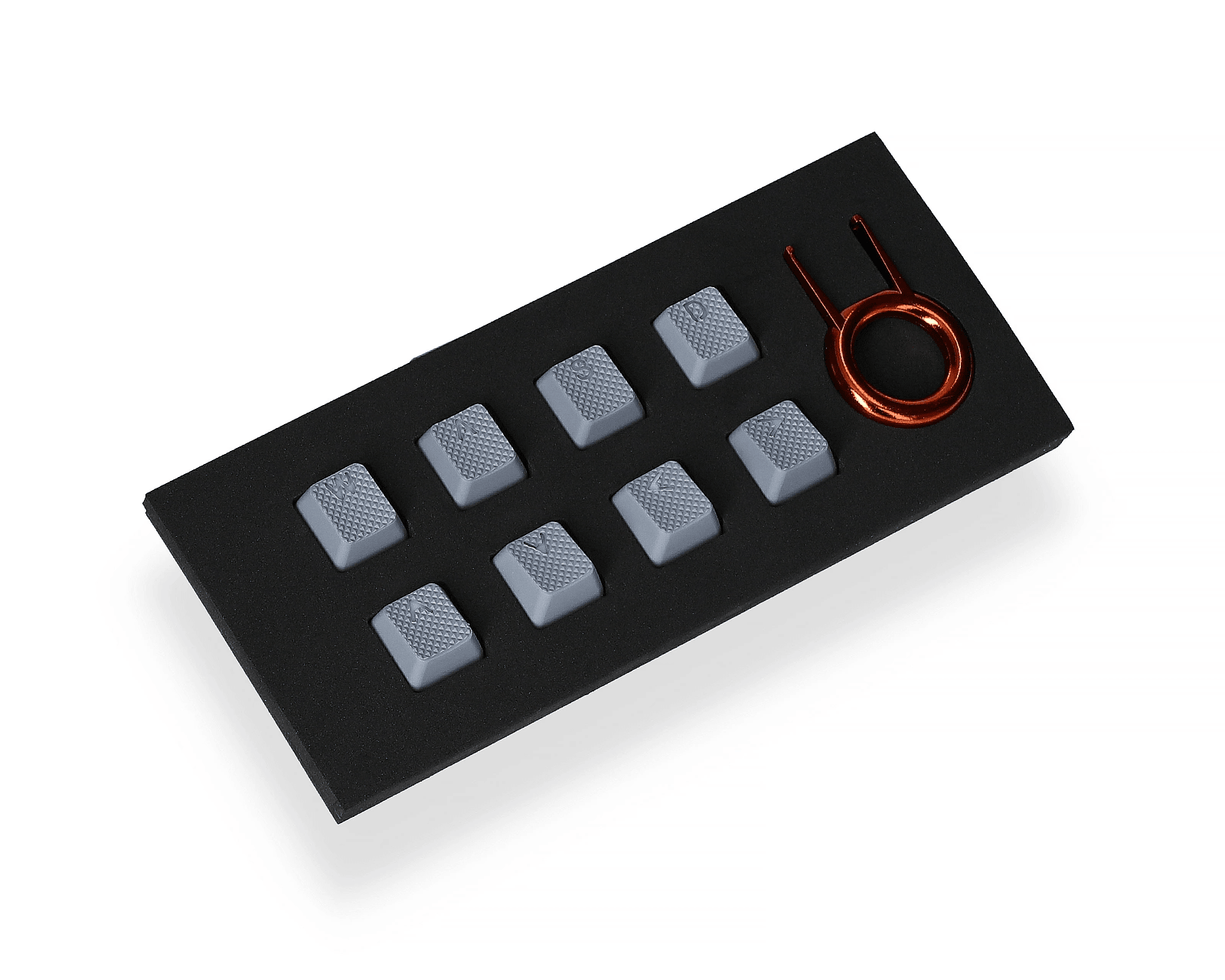 TAIHAO RUBBER DOUBLE SHOT BACKLIT GAMING WASD KEYCAPS SET FOR CHERRY MX SWITCH TYPE (8-KEYS) (NEON GRAY) - DataBlitz