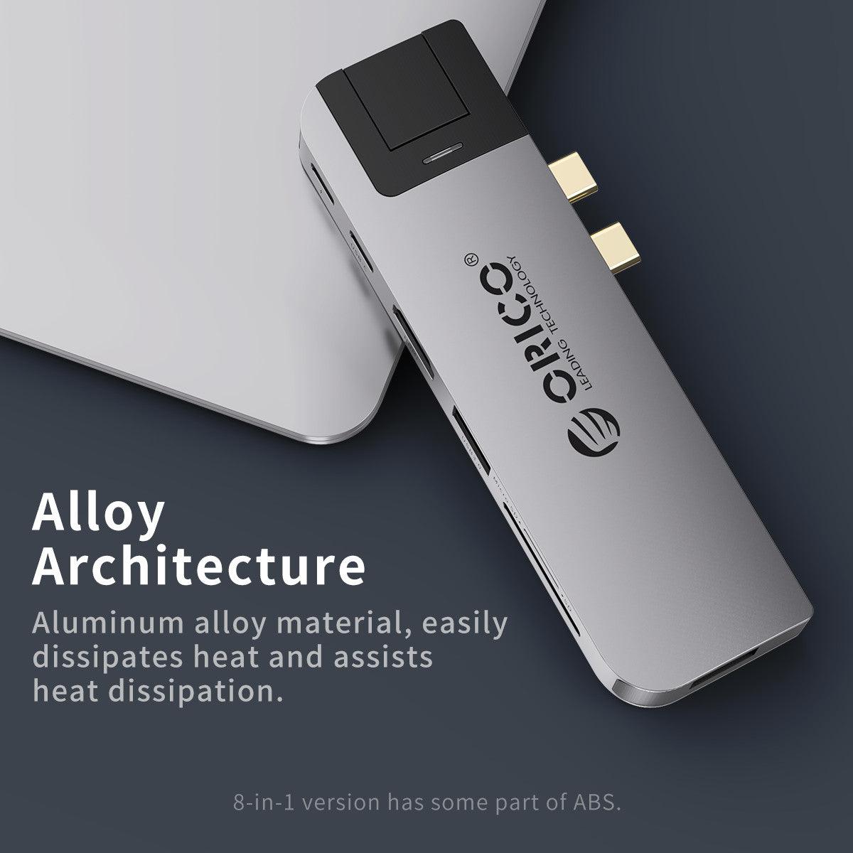 ORICO Type-C 8-IN-1 Multi-Function Adapter (Grey) (2CT-8HR) - DataBlitz
