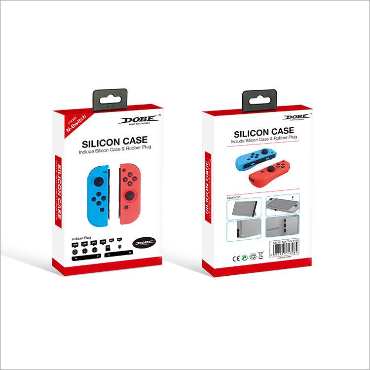DOBE NSW SILICON CASE & RUBBER PLUG BLUE/RED (L/R)(TNS-1708) - DataBlitz