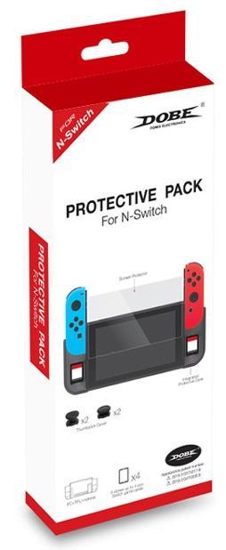 NINTENDO SWITCH CONSOLE MARIO RED & BLUE EDITION (INCLUDES CARRYING CASE) + DOBE PROTECTIVE PACK (TNS-1899) BUNDLE - DataBlitz
