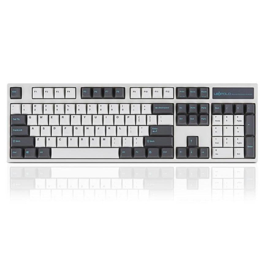 LEOPOLD 104-KEYS MECHANICAL KEYBOARD TWO-TONE WHITE/DARK GRAY KEYCAPS (CLEAR SWITCH) (FC900RW/EWDPD) - DataBlitz