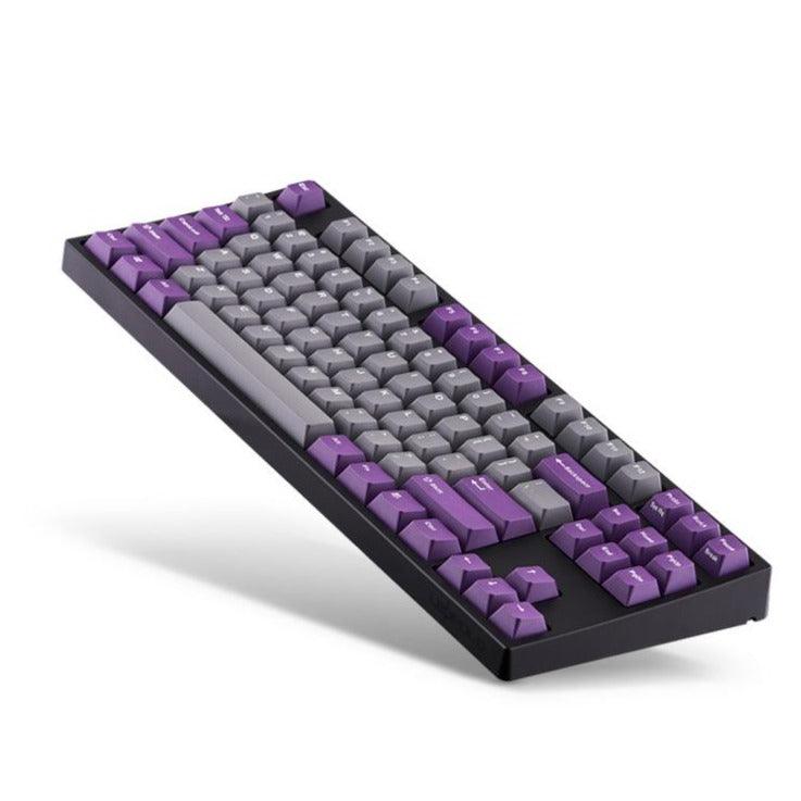 LEOPOLD 87-KEYS MECHANICAL KEYBOARD TWO-TONE GRAY/PURPLE KEYCAPS + WHITE FONT (SILENT RED SWITCH) (FC750RS/EGPPD(B)) - DataBlitz