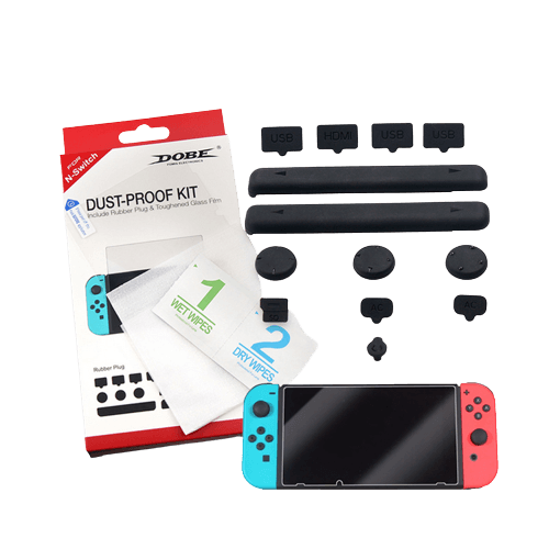 Nintendo Switch Console Animal Crossing New Horizons SE + NSW Dobe Dust-Proof Kit Include Rubber Plug & Toughened Glass Film (TNS-862) Bundle - DataBlitz