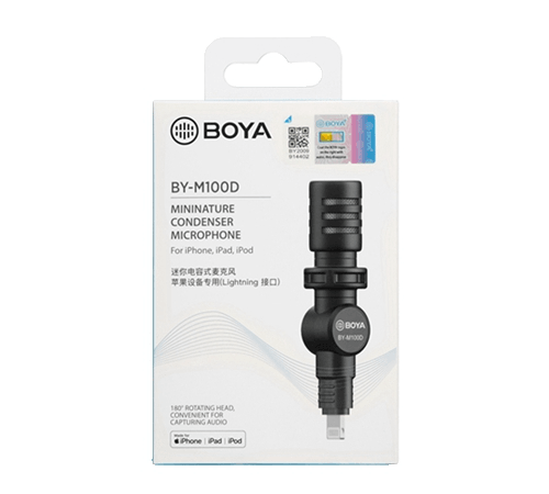 BOYA BY-M100D Mininature Condenser Microphone For Iphone/Ipad/Ipod - DataBlitz