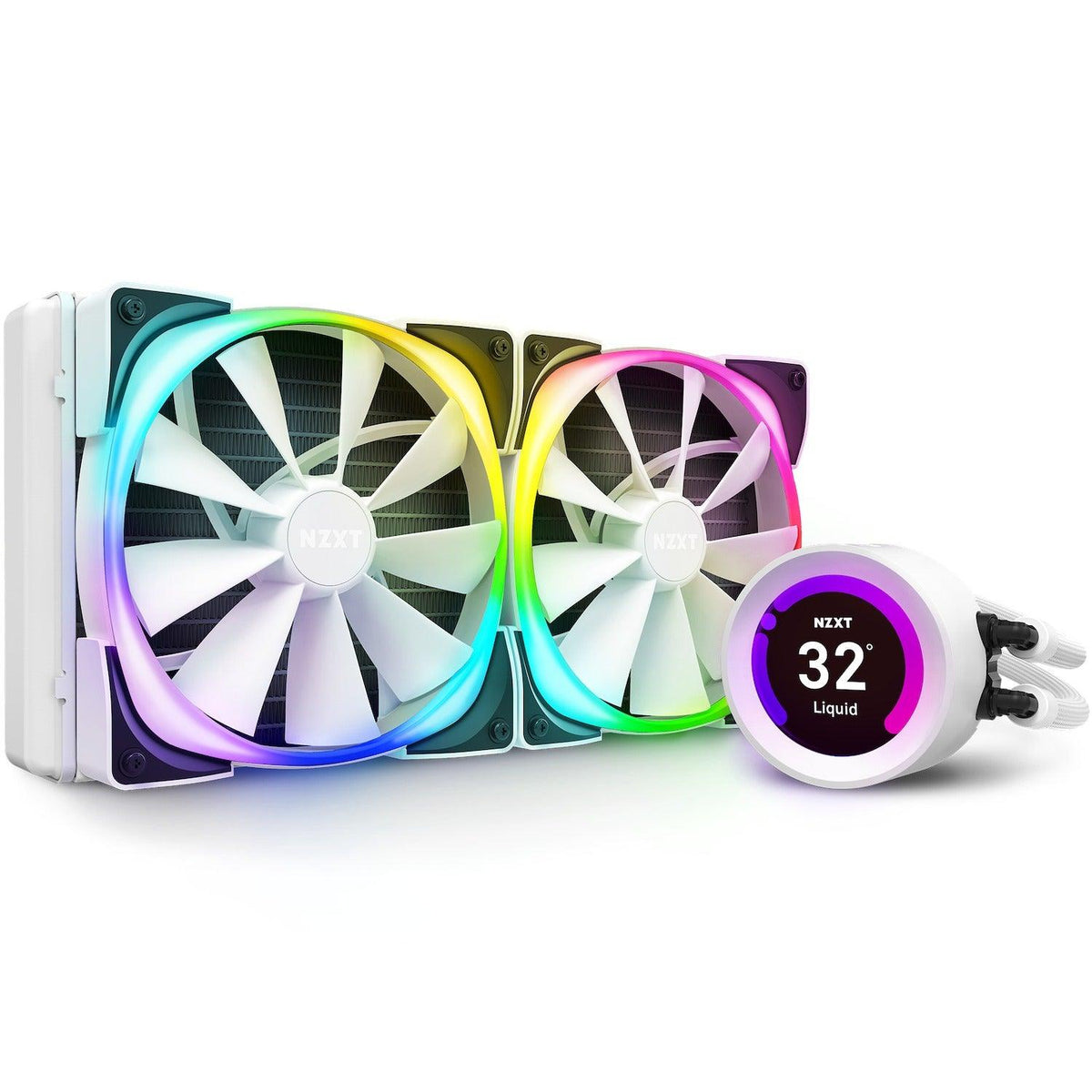 NZXT Kraken Z63 RGB 280mm Liquid Cooler With LCD Display (Matte White) (RL-KRZ63-RW) + NZXT Kraken LGA 1700 Bracket Kit - DataBlitz