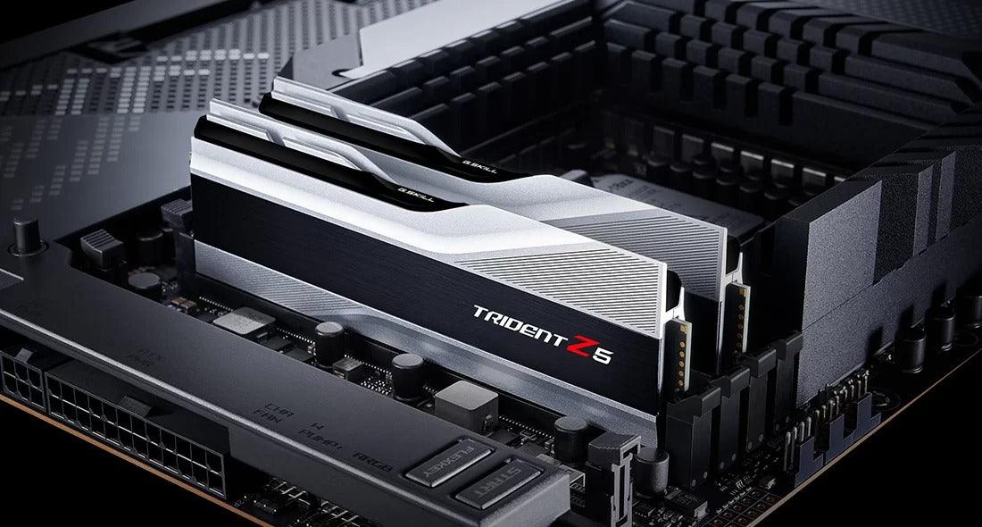 G.Skill Trident Z5 32GB (16GBX2) DDR5 Intel XMP 6000MHZ Memory (Metallic Silver) (F5-6000J3636F16GX2-TZ5S) - DataBlitz