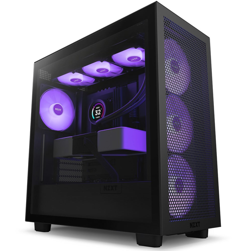 NZXT H7 Flow Mid-Tower Airflow Case With RGB Fans (Matte Black)