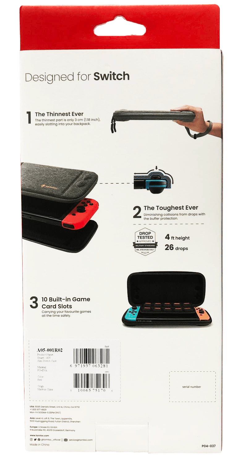 TOMTOC NSW SLIM PROTECTIVE CASE FOR N-SWITCH (RED) (A05-001R02) - DataBlitz