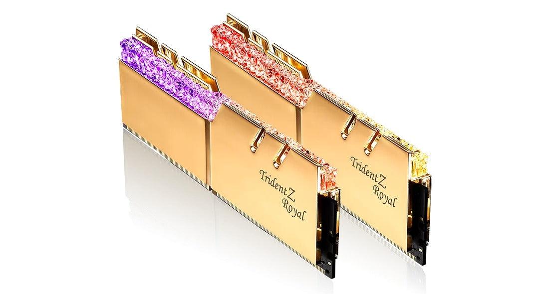 G.Skill Trident Z Royal RGB 32GB (2 X 16GB) DDR4 3600MHZ Memory (Gold) (F4-3600C18D-32GTRG) - DataBlitz