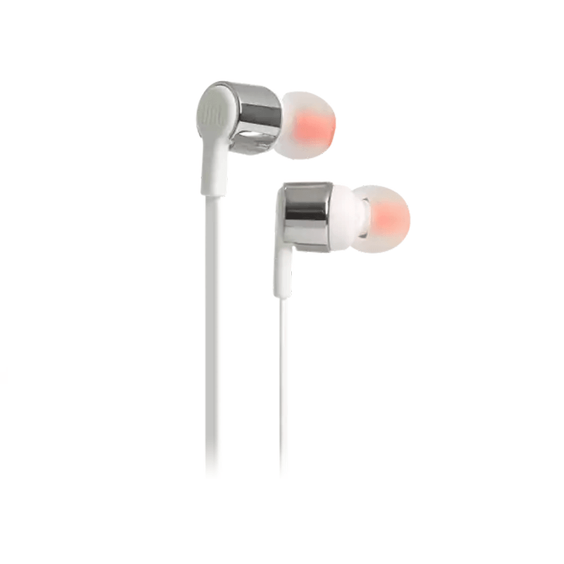 JBL TUNE 210 IN-EAR HEADPHONE WITH ONE-BUTTON REMOTE/MIC (WHITE/GRAY) - DataBlitz