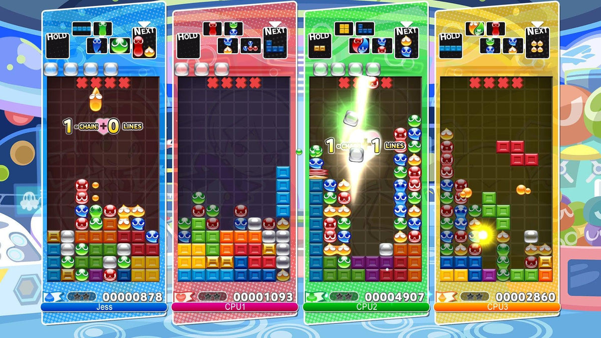 Nintendo Switch Puyopoyu Tetris Frantic Four-Player Puzzle Mashup