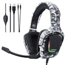 Onikuma K20 Wired Gaming Headset With Microphone RGB Light Noise Cancelling (Camouflage White) - DataBlitz