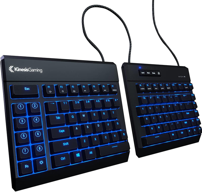 KINESIS GAMING FREESTYLE EDGE SPLIT MECHANICAL GAMING KEYBOARD (US BLUE) (KB950-BLU) - DataBlitz