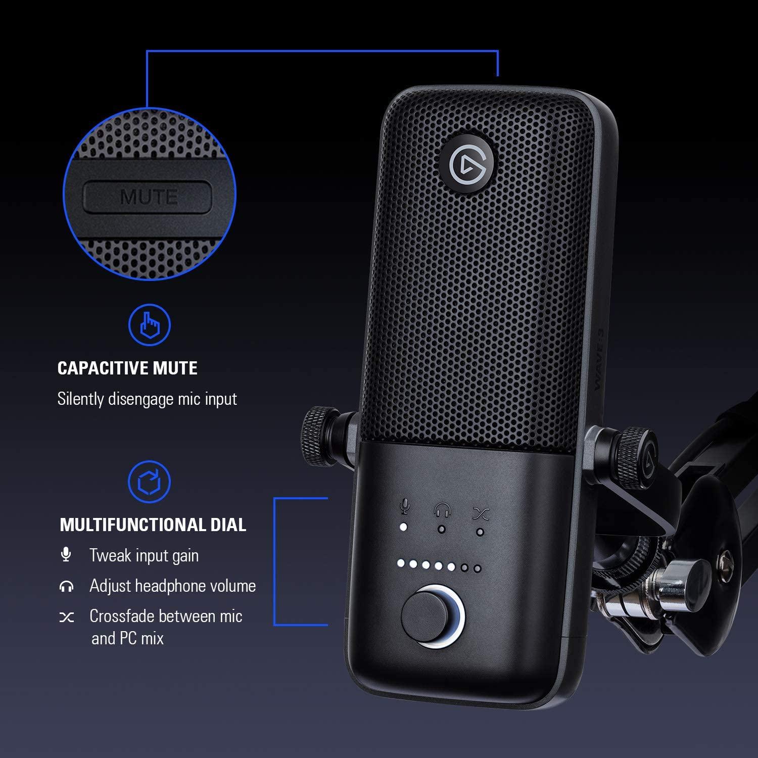 ELGATO WAVE 3 PREMIUM MICROPHONE & DIGITAL MIXING SOLUTION - DataBlitz