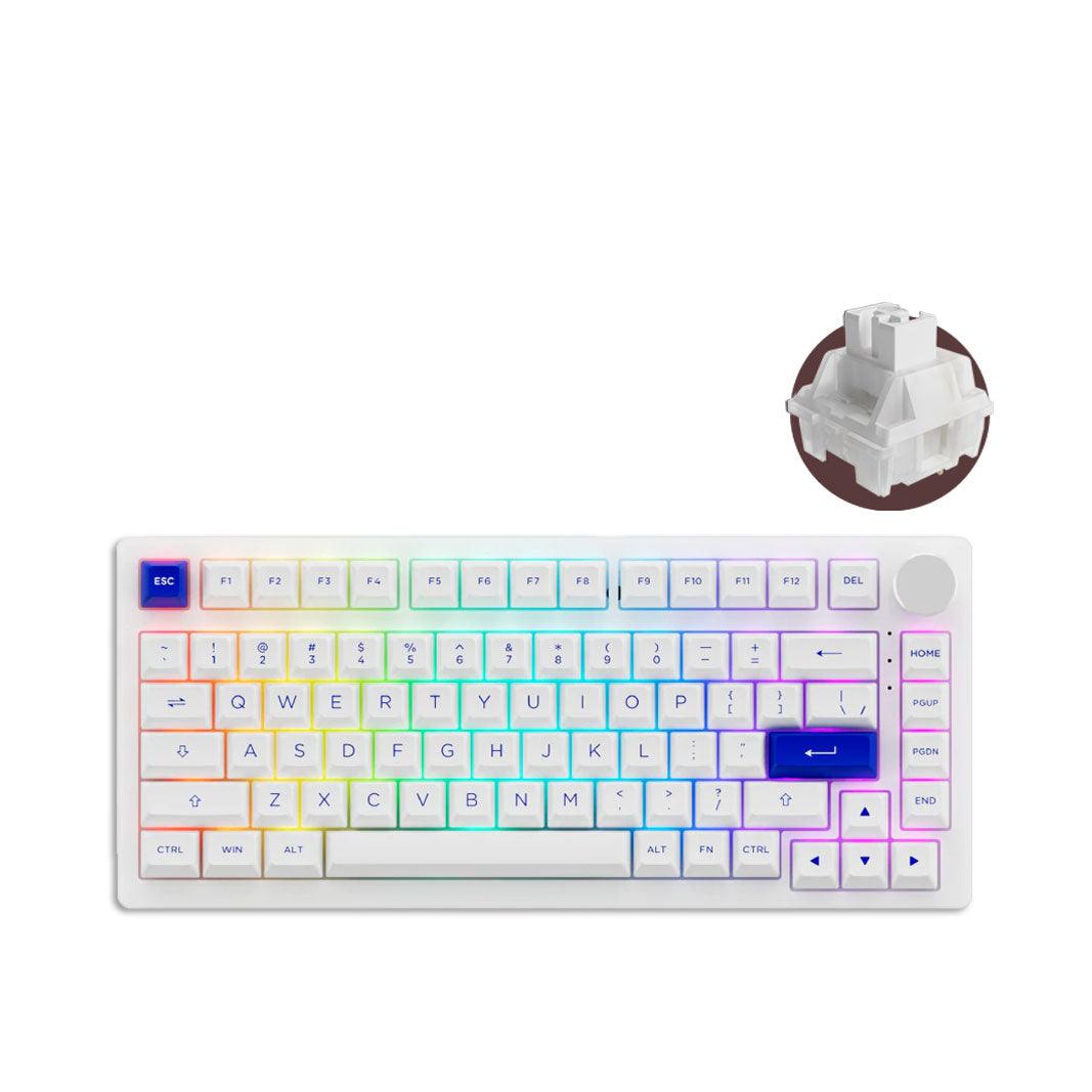 AKKO PC75B Plus Blue On White RGB Mechanical Keyboard (Akko CS Jelly White-Lubed) - DataBlitz
