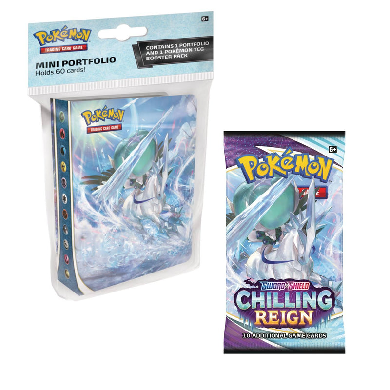 POKEMON TRADING CARD GAME SS6 SWORD & SHIELD CHILLING REIGN MINI PORTFOLIO HOLD 60 CARDS WITH 1 BOOSTER - DataBlitz