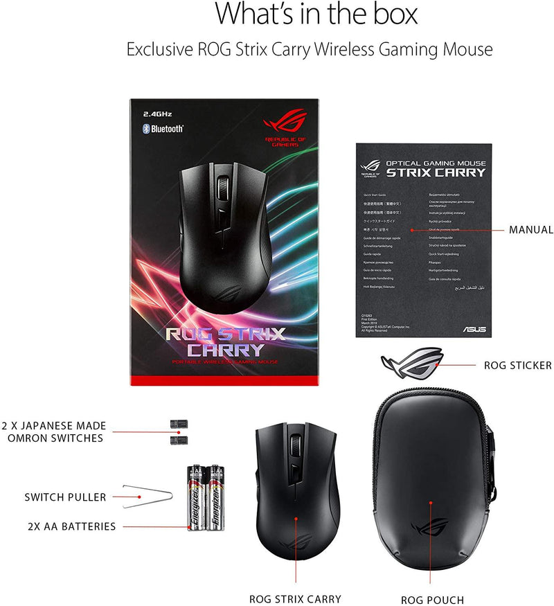 ASUS ROG STRIX CARRY P508 PORTABLE WIRELESS GAMING MOUSE - DataBlitz