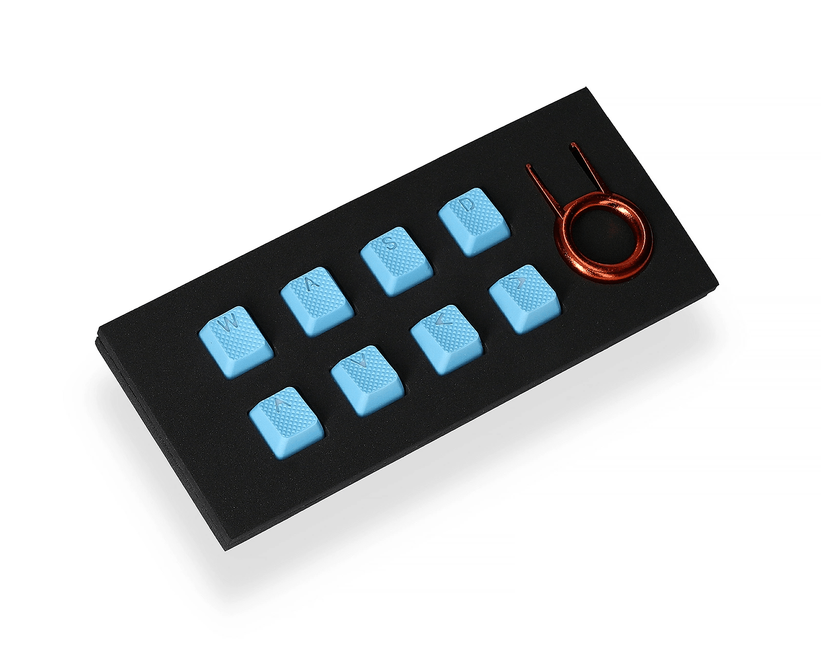 TAIHAO RUBBER DOUBLE SHOT BACKLIT GAMING WASD KEYCAPS SET FOR CHERRY MX SWITCH TYPE (8-KEYS) (NEON BLUE) - DataBlitz