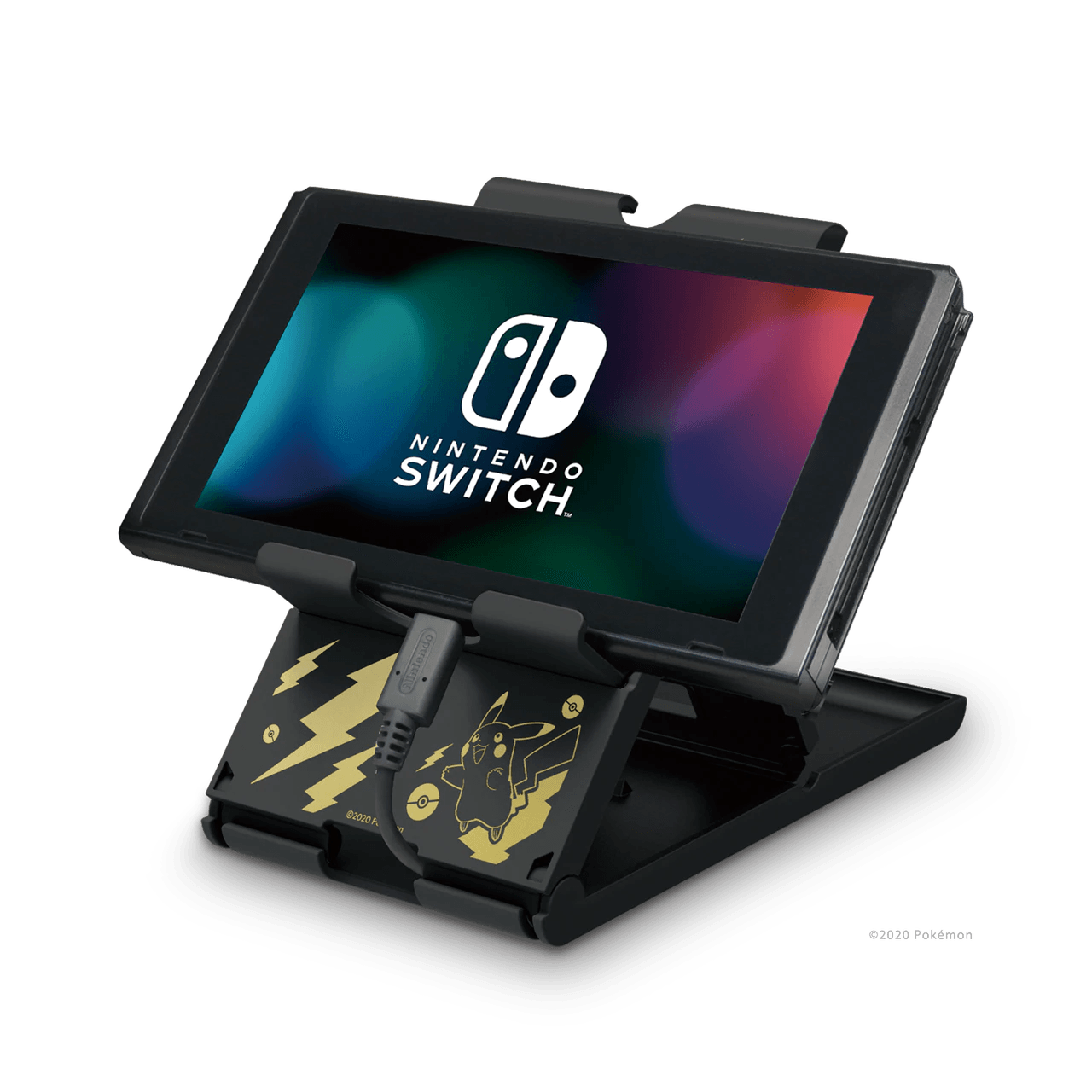 HORI NSW PLAYSTAND POKEMON PIKACHU FOR NINTENDO SWITCH/SWITCH LITE (BLACK & GOLD) - DataBlitz