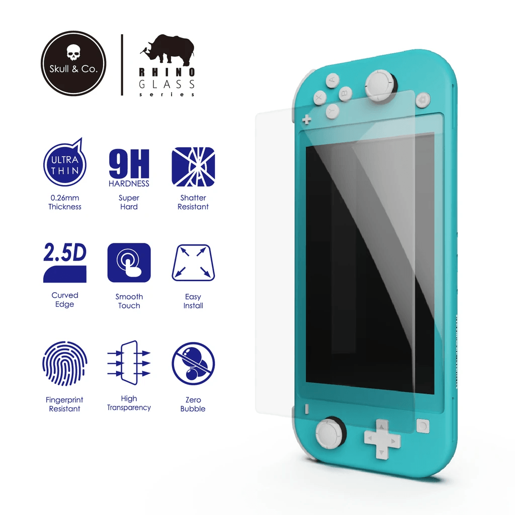 SKULL & CO. NSW TEMPERED GLASS SCREEN PROTECTOR 9H HARDNESS/2.5D EDGE (2 PACK) FOR N-SWITCH LITE - DataBlitz