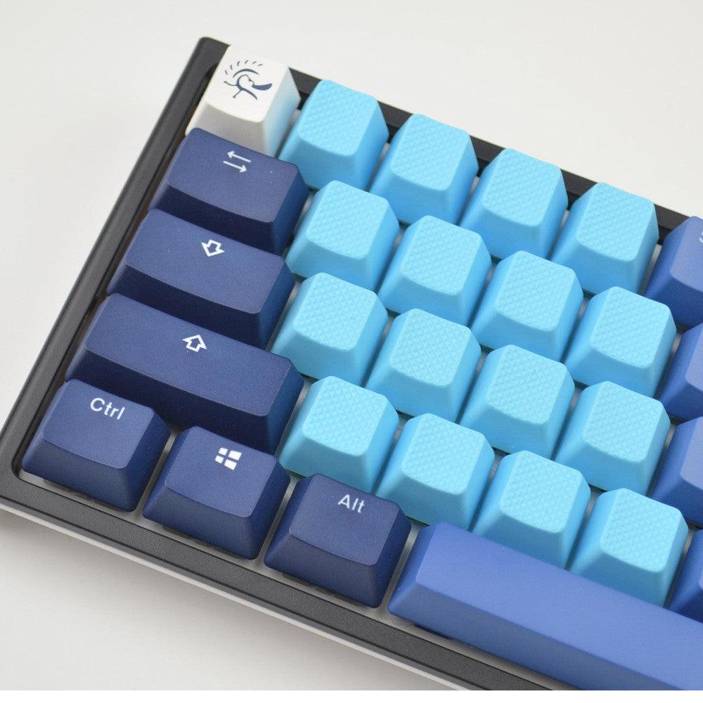 TAIHAO RUBBER DOUBLE SHOT BACKLIT GAMING KEYCAPS SET FOR CHERRY MX SWITCH TYPE (18-KEYS) (NEON BLUE) - DataBlitz