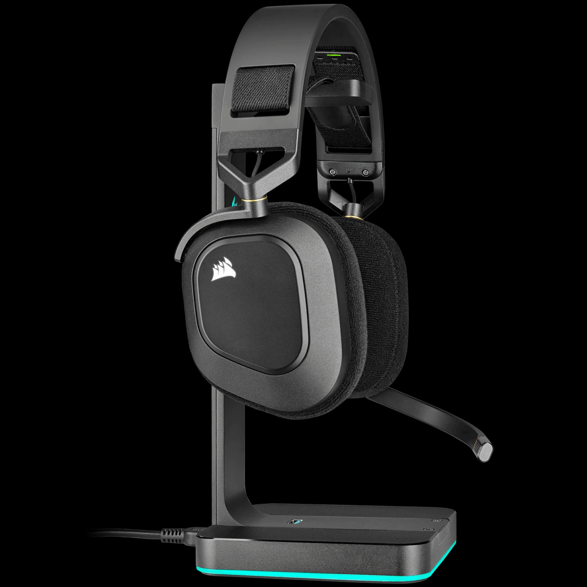 CORSAIR HS80 RGB WIRELESS PREMIUM GAMING HEADSET WITH SPATIAL AUDIO (PC/MAC/PS5/PS4) (CARBON) - DataBlitz