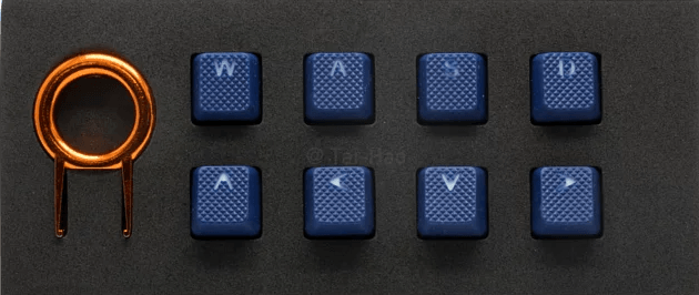 TAIHAO RUBBER DOUBLE SHOT BACKLIT GAMING WASD KEYCAPS SET FOR CHERRY MX SWITCH TYPE (8-KEYS) (BLUE) - DataBlitz