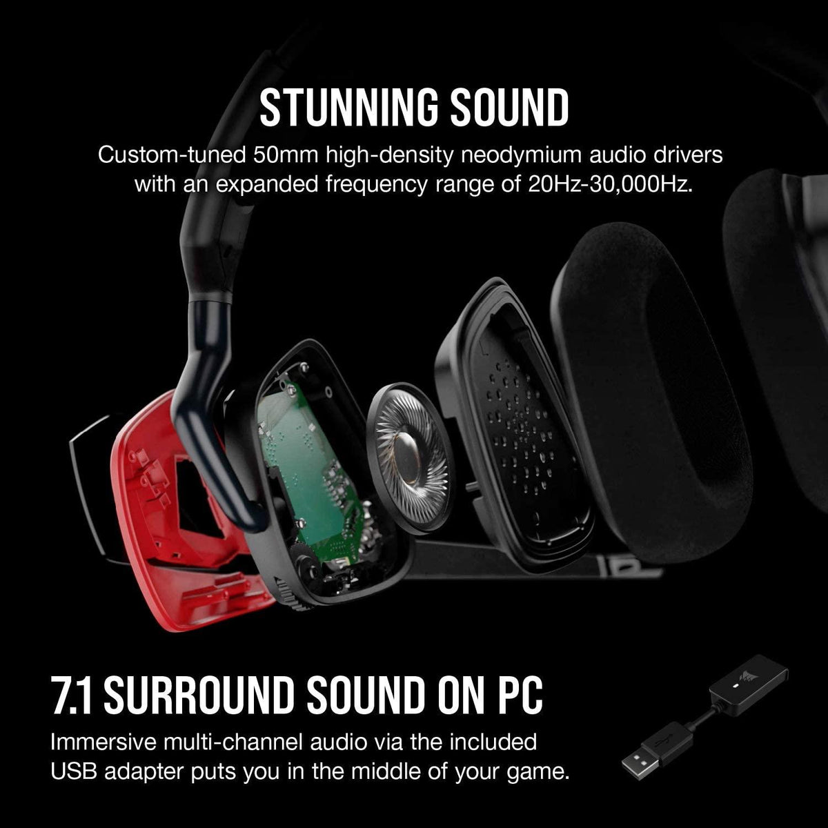 CORSAIR VOID ELITE SURROUND PREMIUM GAMING HEADSET WITH 7.1 SURROUND SOUND CHERRY (PC/PS4/XB1/NSW) - DataBlitz