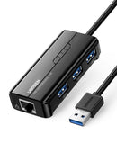 UGREEN USB 3.0 HUB WITH GIGABIT ETHERNET ADAPTER (BLACK) (20265) - DataBlitz