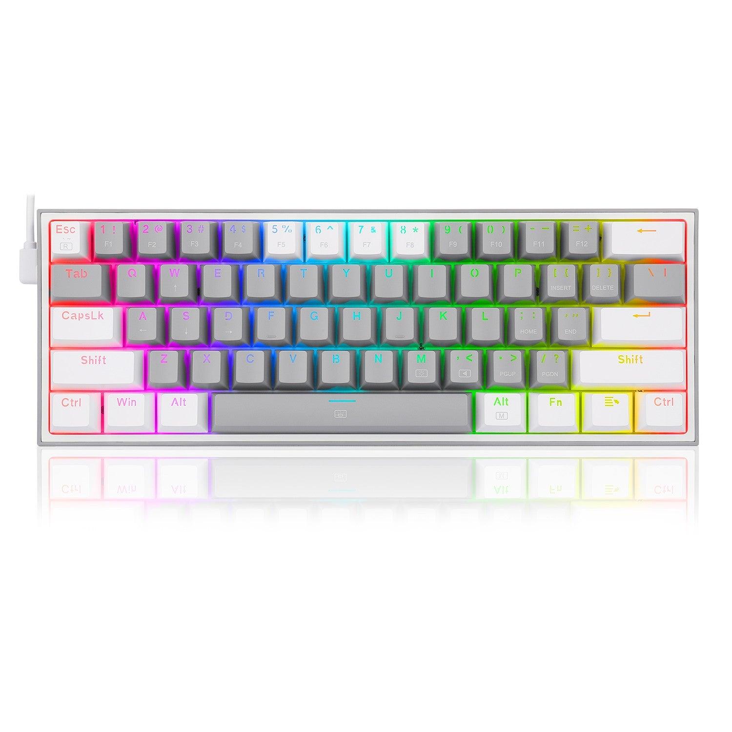 REDRAGON FIZZ RGB WIRED MECHANICAL GAMING KEYBOARD (DUST PROOF RED) (GRAY WHITE) (K617-RGB) - DataBlitz