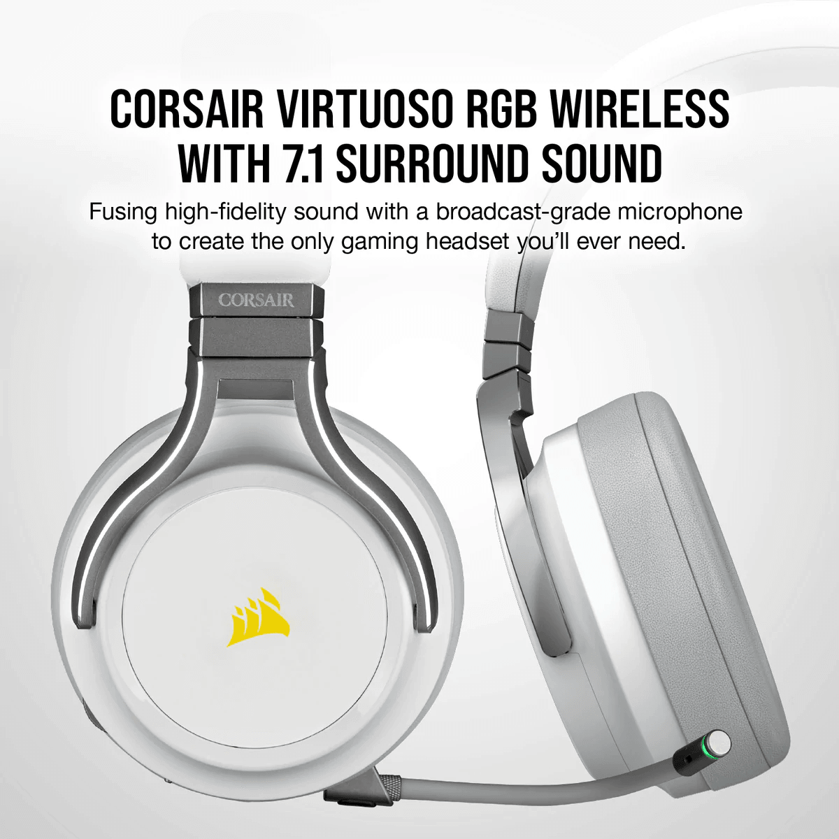 CORSAIR VIRTUOSO RGB WIRELESS HIGH-FIDELITY GAMING HEADSET WHITE (PC/PS4) - DataBlitz