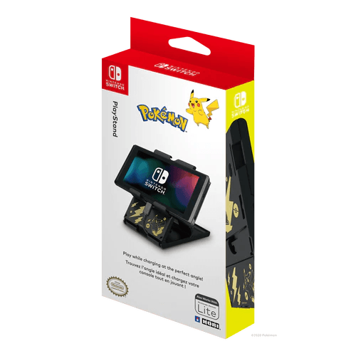 HORI NSW PLAYSTAND POKEMON PIKACHU FOR NINTENDO SWITCH/SWITCH LITE (BLACK & GOLD) - DataBlitz