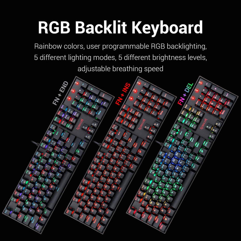 REDRAGON MITRA RGB MECHANICAL GAMING KEYBOARD (K551RGB-1) (BLUE SWITCH) - DataBlitz