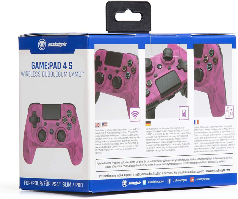 SNAKEBYTE PS4 GAMEPAD 4 S WIRELESS BUBBLEGUM CAMO FOR (PS4/SLIM/PRO) - DataBlitz