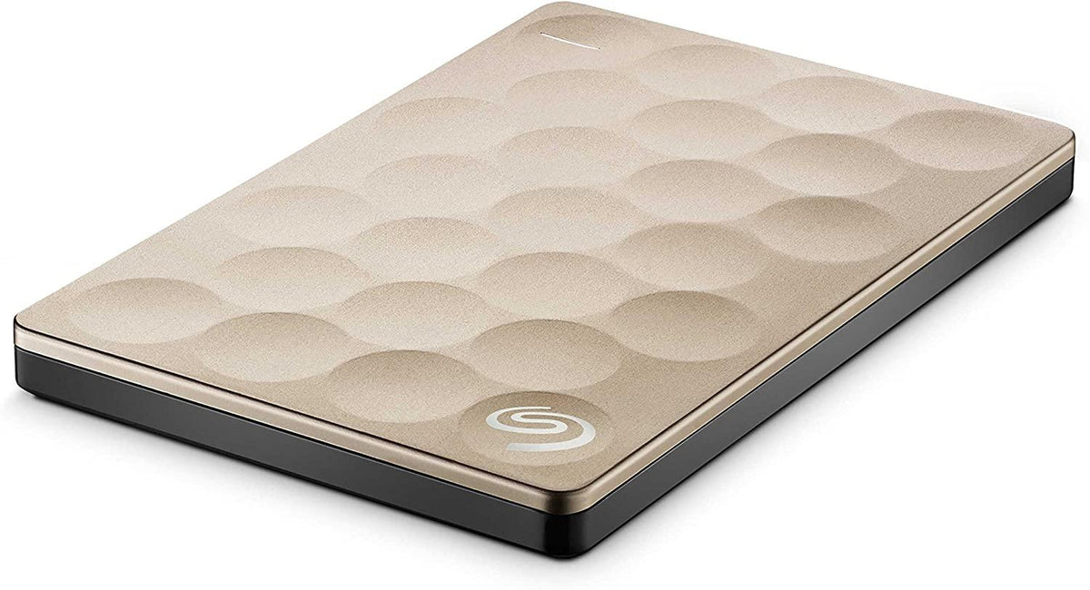 SEAGATE 2TB/TO BACKUP PLUS ULTRA SLIM PORTABLE STORAGE (GOLD) - DataBlitz