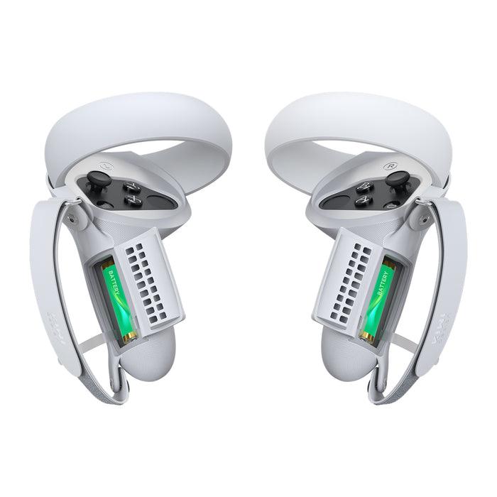KIWI Design Controller Grips Cover With Battery Opening Compatible With Oculus Quest 2 (White) (KW-Q1PRO-2.2-FWH-US) - DataBlitz