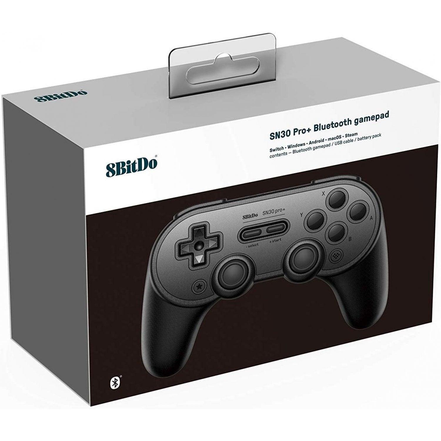 8BITDO SN30 PRO+ BLUETOOTH GAMEPAD BLACK EDITION (SWITCH/WINDOWS/ANDROID/MACOS/STEAM) - DataBlitz
