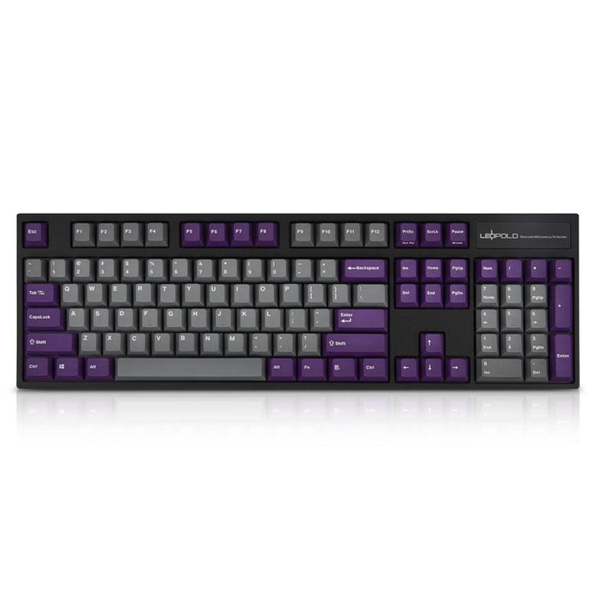 LEOPOLD 104-KEYS MECHANICAL KEYBOARD TWO-TONE GRAY/PURPLE KEYCAP + WHITE FONT (SILENT RED SWITCH) (FC900RS/EGPPD(B)) - DataBlitz