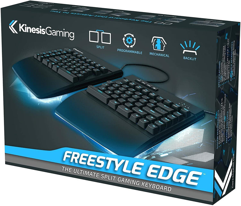 KINESIS GAMING FREESTYLE EDGE SPLIT MECHANICAL GAMING KEYBOARD (US BLUE) (KB950-BLU) - DataBlitz