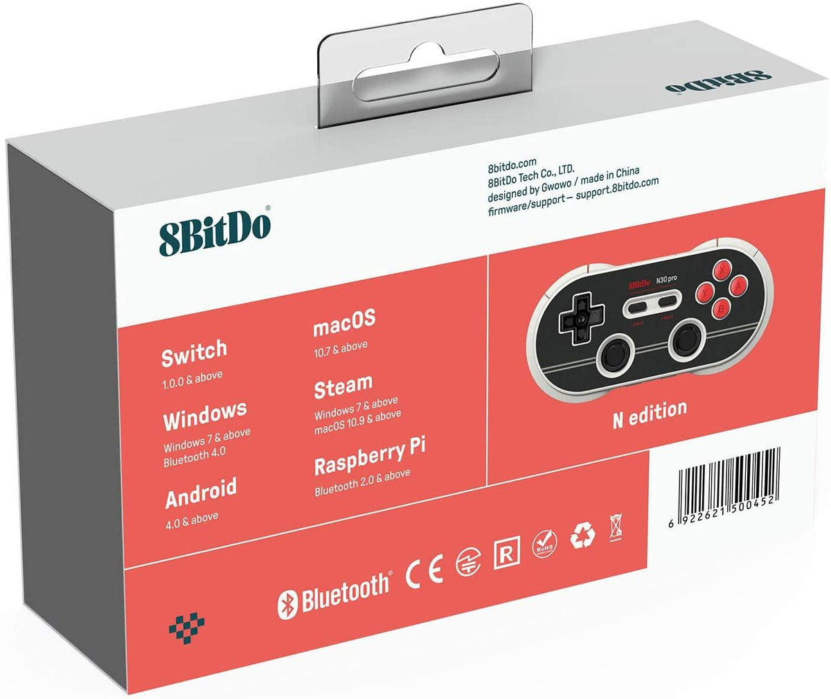 8Bitdo N30 Pro 2 Bluetooth Gamepad N Edition Black (Switch/Windows/Android/Macos/Steam)