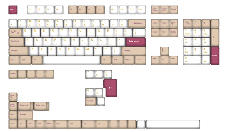 TAIHAO DOUBLE SHOT ABS KEYCAPS SET FOR CHERRY MX SWITCH (137-KEYS) (SHELL SAND BEACH) (C01WA302) - DataBlitz