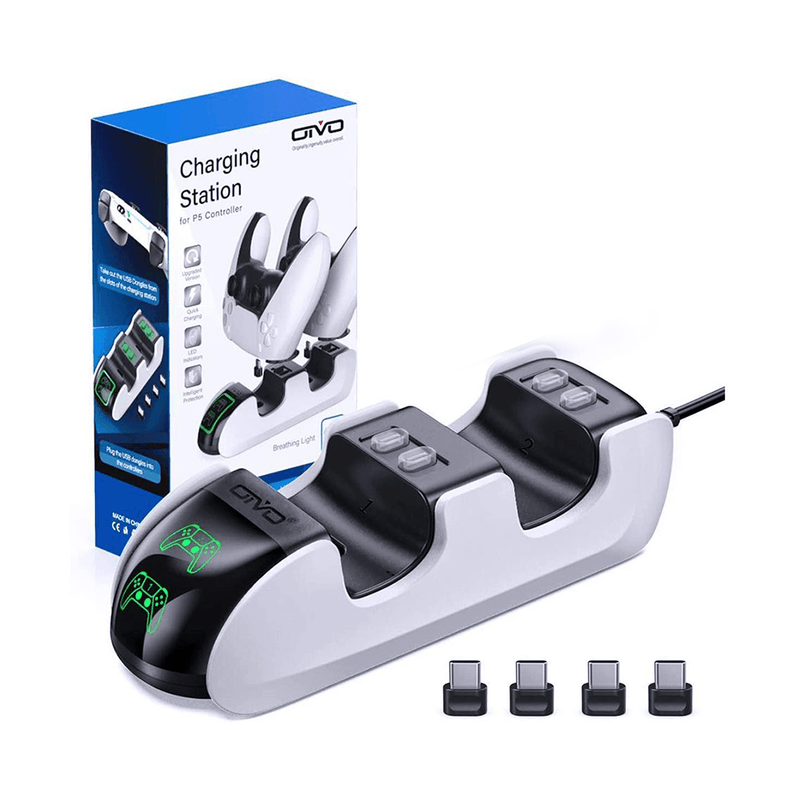 OIVO PS5 CHARGING STATION FOR P5 CONTROLLER WITH BREATHING LED STRAP (IV-P5207)