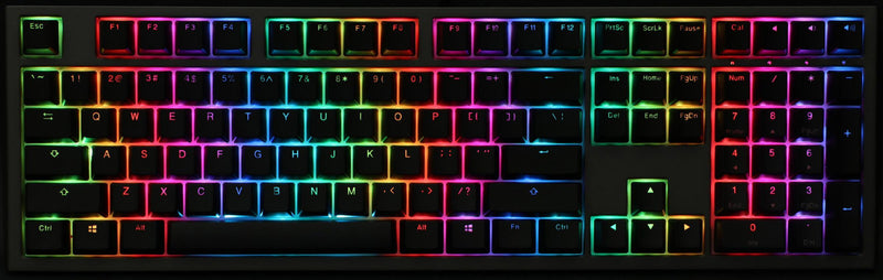 DUCKY SHINE 7 GUNMETAL RGB LED DOUBLE SHOT PBT MECHANICAL KEYBOARD CHERRY RGB BLUE (DKSH1808ST-CUSPDAHT1) - DataBlitz