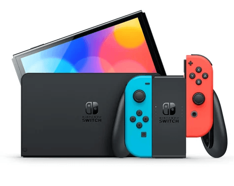 NINTENDO SWITCH OLED CONSOLE WITH RED/BLUE JOYCON (OLED MODEL) - DataBlitz
