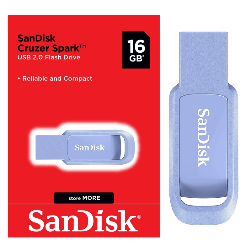 SANDISK CRUZER SPARK USB FLASH DRIVE 16GB (LIGHT BLUE) - DataBlitz