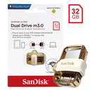 SANDISK  Ultra Dual USB Drive M3.0 OTG 32GB 150MB/S (Gold/White) - DataBlitz