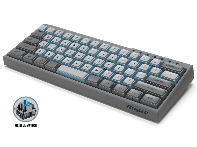 FILCO MAJESTOUCH MINILA-R CONVERTIBLE DOUBLE SHOT PBT 63 US ASCII MECHANICAL KEYBOARD SKY GRAY (MX BLUE SWITCH) (FFBTR63MC/ESG) - DataBlitz