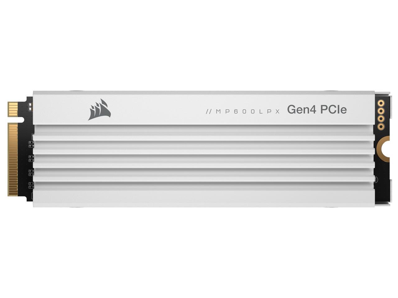 Corsair MP600 Pro LPX 1TB Gen4 PCIE M.2 SSD Compatible With PS5 (White) (CSSD-F1000GBMP600PLPW)