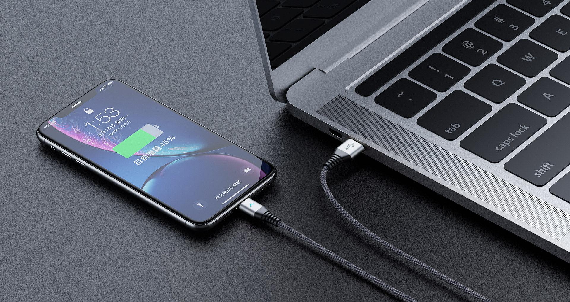 Motivo H21 Data Cable Braided Wire 120CM Apple Lightning (Grey) (S0010) - DataBlitz