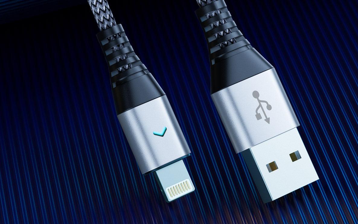 Motivo H21 Data Cable Braided Wire 120CM Apple Lightning (Grey) (S0010) - DataBlitz